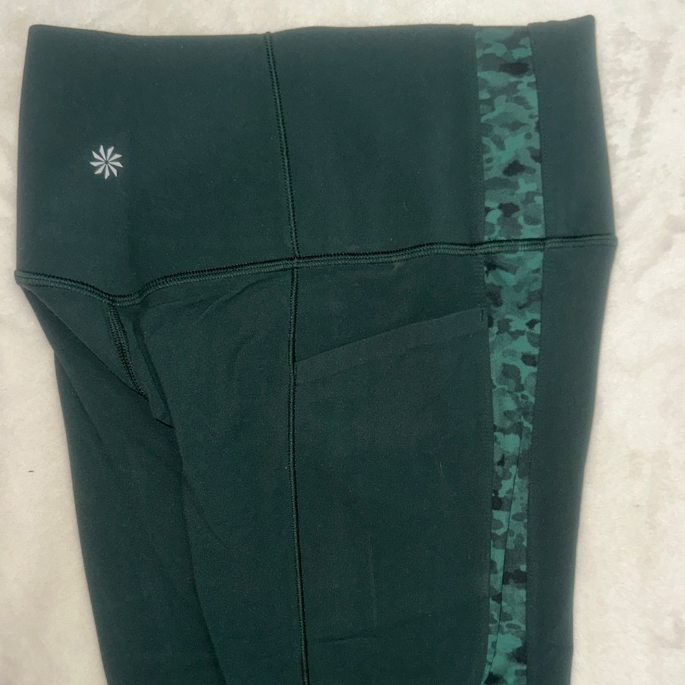 Athleta Hunter Green Leggings w/ Camouflage Detail - Picture 4 of 6